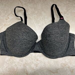 Gray Padded Bra with Black Straps